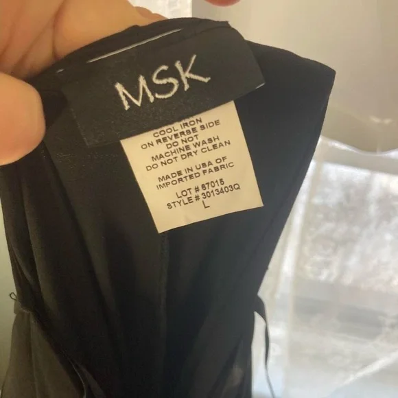 Black dress with beaded slit sleeves. Size L MSK - Picture 5 of 8